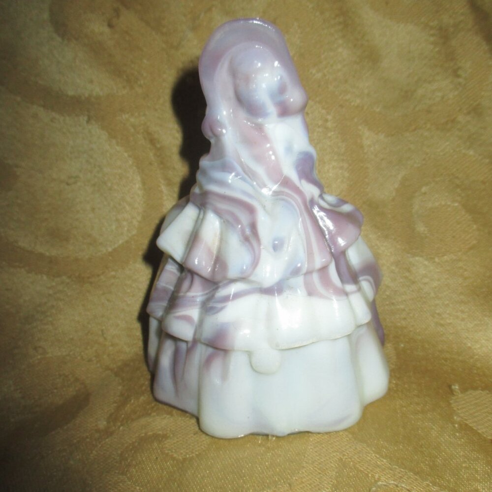 Boyd Slag Glass Colonial Lady Louise Figurine Purple